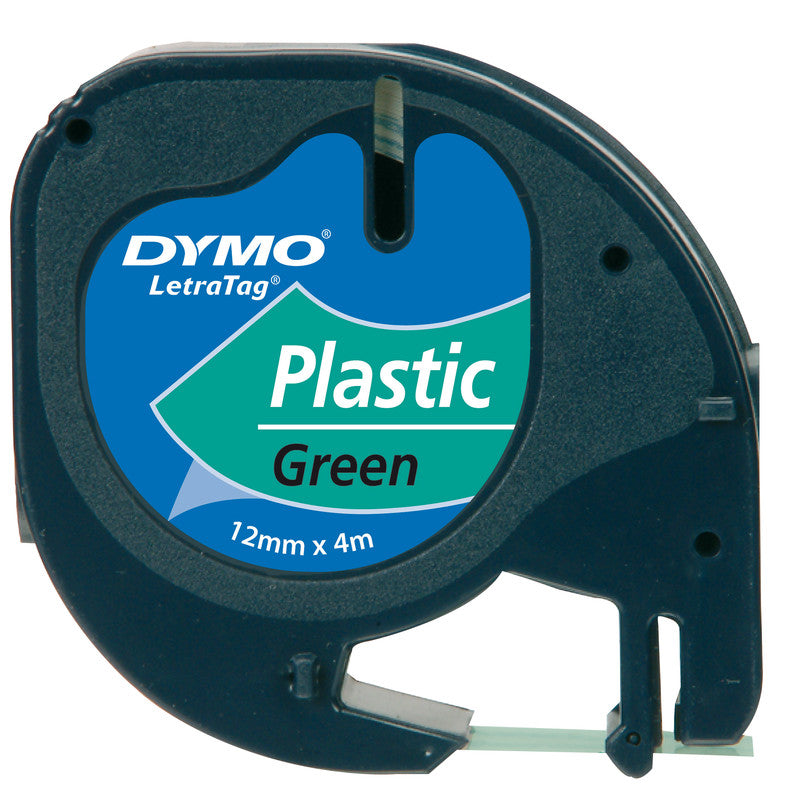 DYMO Schriftband – 12 mm × 4 m, grün, schwarz