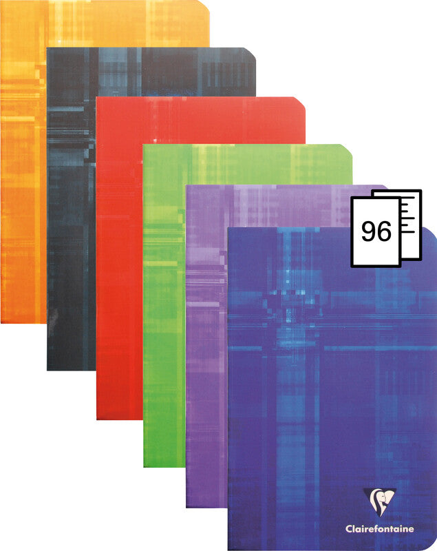 Clairefontaine Notizheft, 110 × 170 mm, kariert, Klammerheftung, Karton, 48 Blatt, 90 g/m² – sortiert