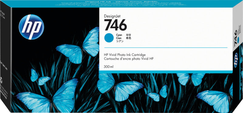 HP Tintenpatrone 746, cyan, 300 ml