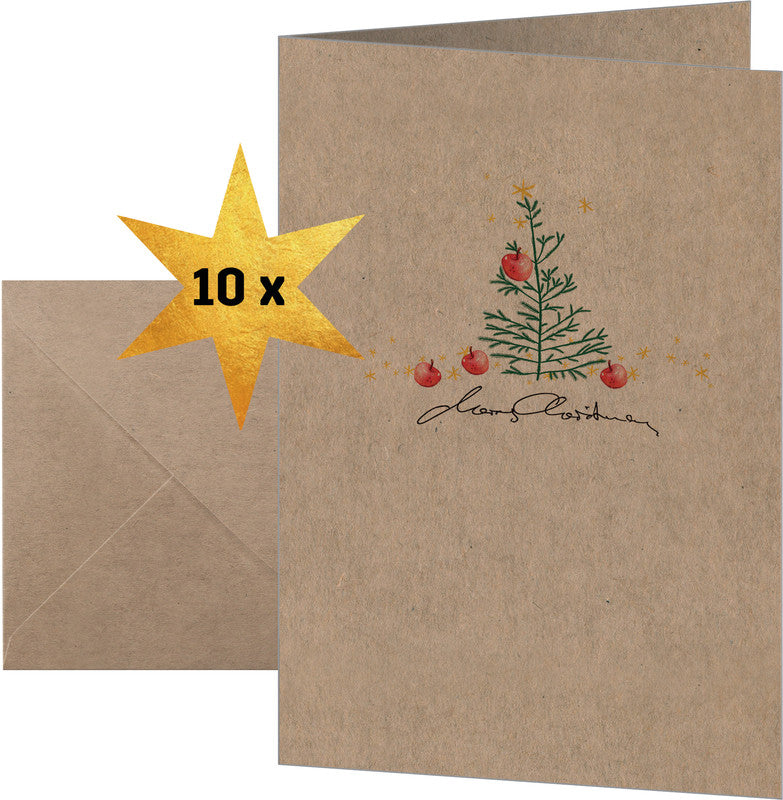 Sigel Weihnachtsgrusskarte (mit Äpfeln) – A6 (105 × 148 mm) – mit Umschlägen, für Inkjet/Laser/Kopierer