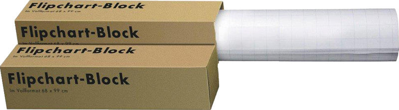 Dahle Flipchart-Block – 68 × 99 cm, 20 Blatt/Block, blanko, weiss, Papier, perforiert, mit Lochung