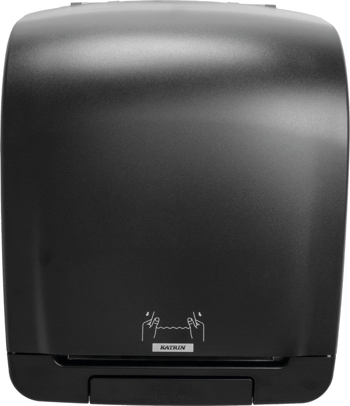 Katrin Handtuchrollenspender Inclusive System schwarz – für Handtuchrollen mit Hülse – 335 × 403 × 216 mm