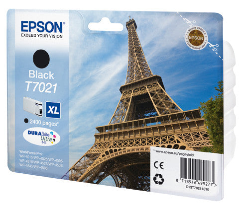 Epson Tintenpatrone T7021, Schwarz, 2'400 Seiten – für Tintenstrahldrucker/Multifunktionsgeräte