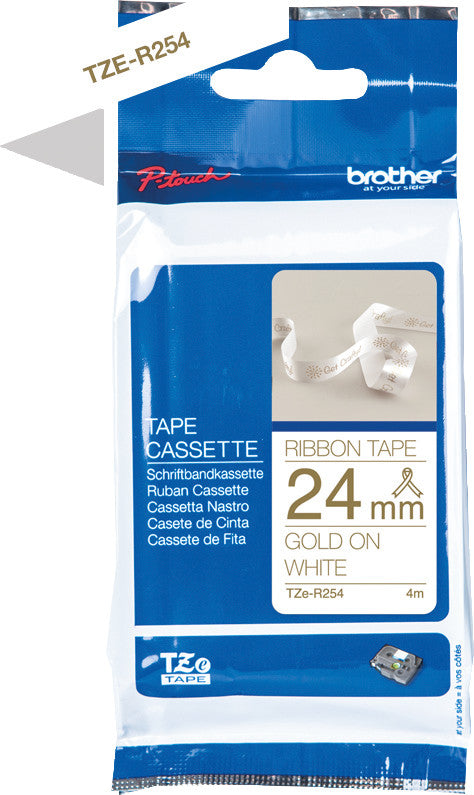 Brother Textilband – 24 mm × 4 m, weiss, gold