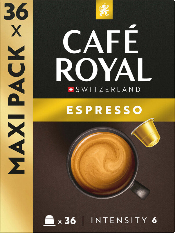 Café Royal Kaffeekapseln Espresso – für Nespresso – Intensität 6 – 36 Kapseln