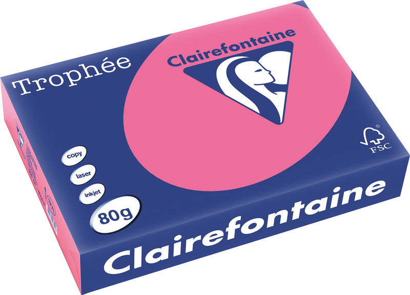 Clairefontaine Kopierpapier – A4, 80 g/m², Eosin – für Inkjet, Laser, Kopierer – FSC, EU Ecolabel – 500 Blatt