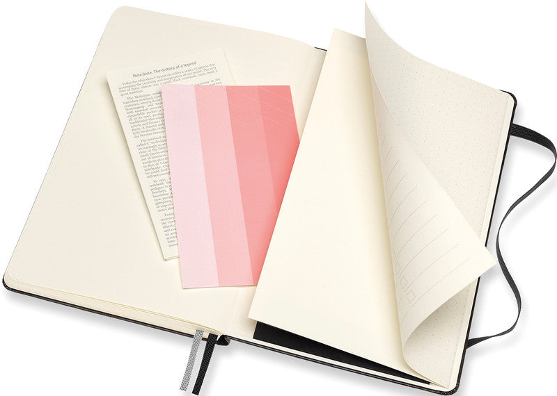 Moleskine Notizbuch, 130 × 210 mm, punktkariert, Leimbindung, 160 Seiten, 120 g/m² – schwarz