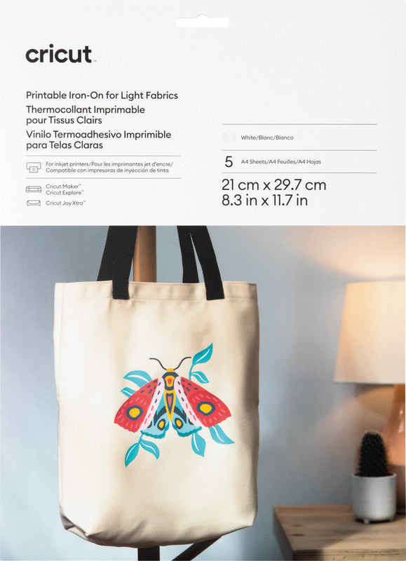 Cricut Aufbügelfolie – Weiss – 210 × 297 mm – für Cricut Maker, Explore und JOY Xtra