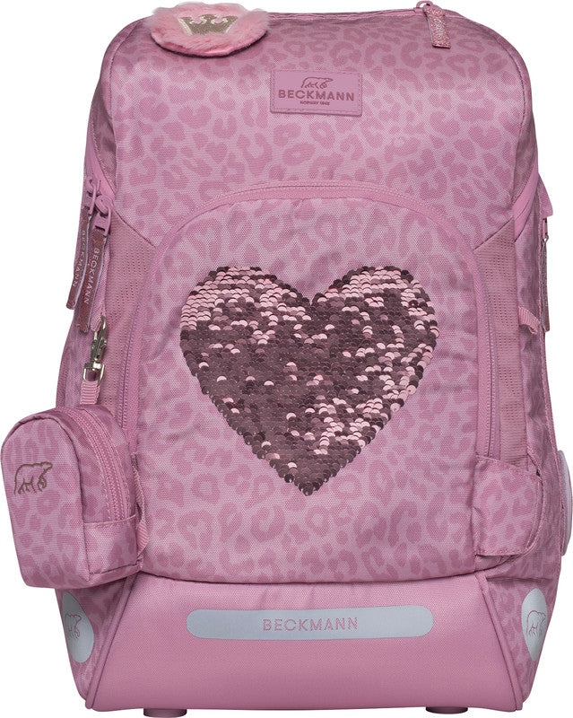 Beckmann Schulrucksack Active Air Flx – Furry, mit Wendepailletten – 26×39×22 cm