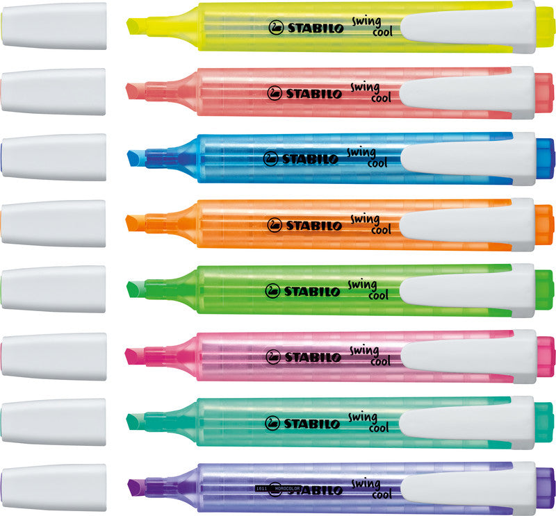 STABILO Swing Cool Textmarker Blau – Keilspitze, 1–4 mm