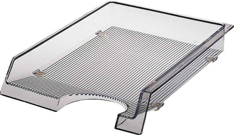 Leitz Briefkorb – mit Griffausschnitt, mit Beschriftungsfeld, glänzend, transparent, B 280 × H 60 × T 365 mm