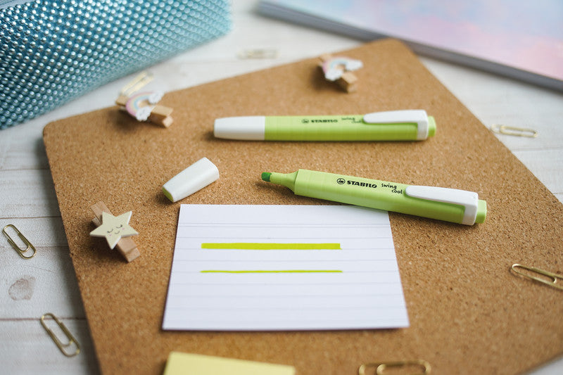 STABILO swing cool Pastel Edition Textmarker Limette – Keilspitze, 1–4 mm