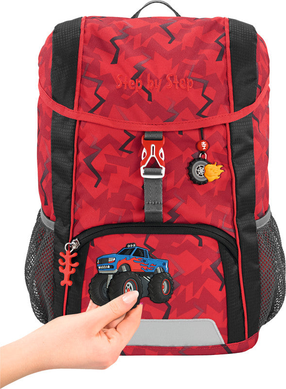 Step by Step KID – Kindergartenrucksack-Set 3-teilig – 13 l, rPET, Monster Truck Rocky