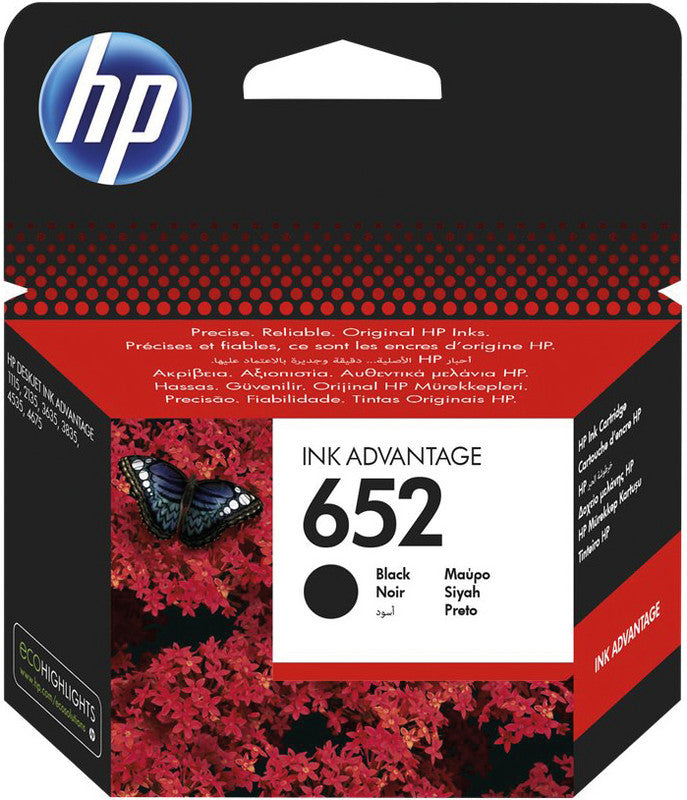 HP Tintenpatrone 652, Schwarz, 360 Seiten