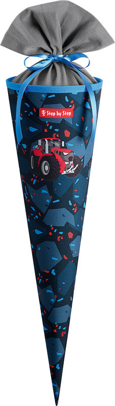 Step by Step Schultüte 70 cm × Ø 18 cm, 5 l – Motiv Traktor Freddy – Serie SPACE – rPET