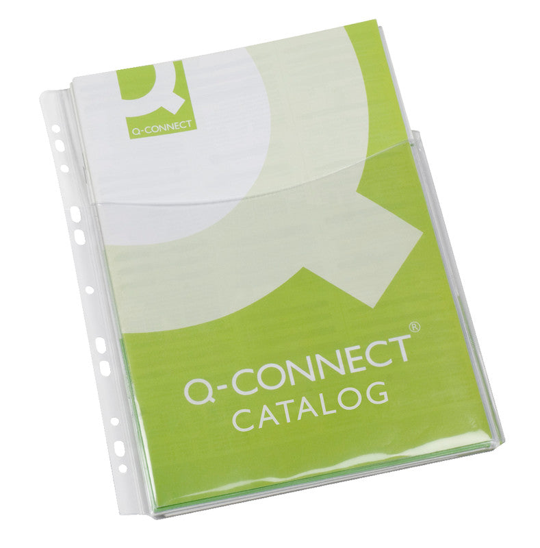 Q-CONNECT Sichtmappe A4 – transparent, Kunststoff, glänzend, 180 µm, 5er-Pack
