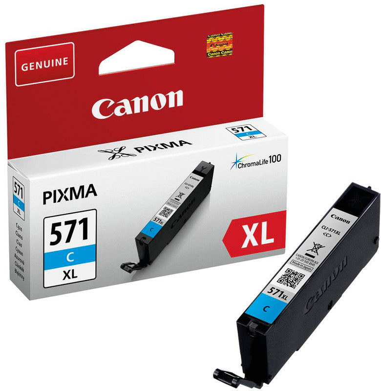 Canon Tintenpatrone CLI-571XL C, cyan, XL, 440 Seiten – für Canon-Drucker