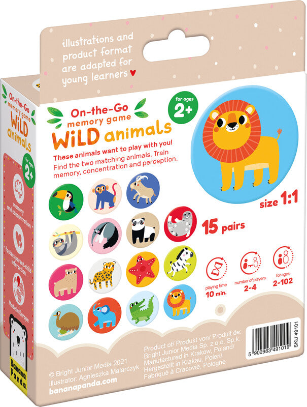 Banana panda Memory Wild Animals – Kartenspiel, ab 2 Spieler, ab 2 J.