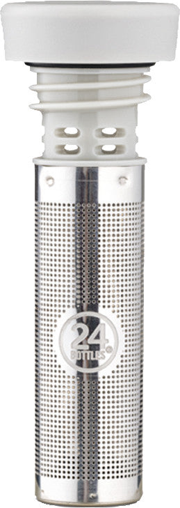 24Bottles Einsatz Infuser Clima – Edelstahl, Silikonverschluss, auslaufsicher – grau
