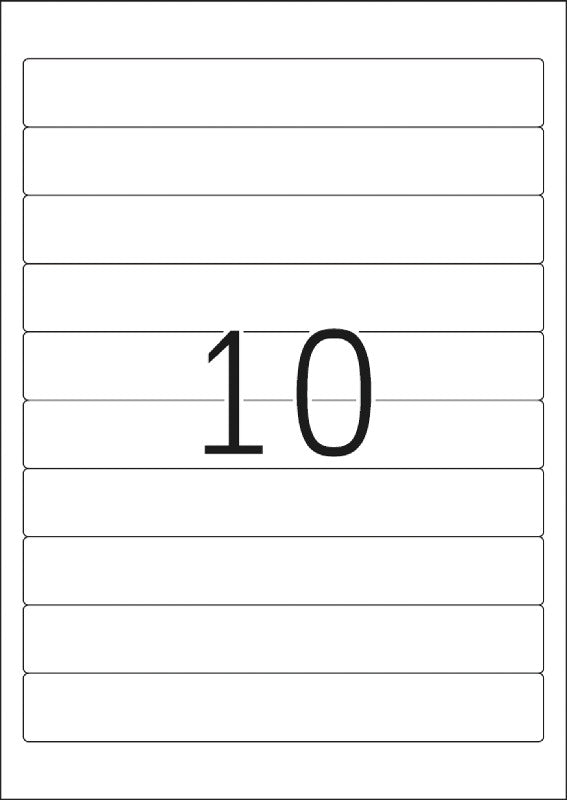 HERMA Ordneretiketten, 192 mm × 25 mm, weiss, Papier, permanent, 25 Blatt (250 Etiketten)