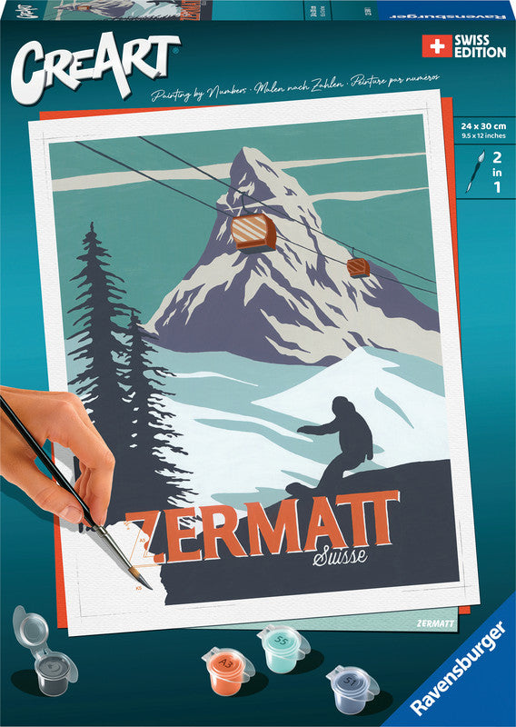 Ravensburger Malkasten Malen nach Zahlen Zermatt – ab 12 Jahren – 240 × 300 mm