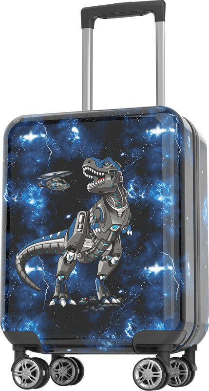 Beckmann Kindertrolley Tech Rex Handgepäck – 22 l, Hartschale PC/ABS, 4 Doppelrollen, 30,5 × 46,5 × 22 cm