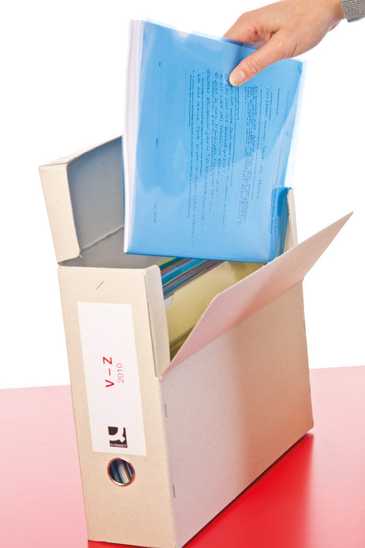 Q-Connect Archivschachtel A4 – mit Griffloch, montiert geliefert, 342 × 275 × 98 mm, grau, Karton, 5er Pack