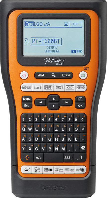 Brother E560BTVP – Beschriftungsgerät für TZe-Bänder 3,5–24 mm, USB, Bluetooth, Auto-Cutter
