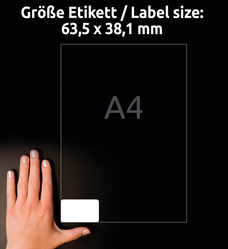 Avery Adressetiketten, 63,5 mm × 38,1 mm, weiss, Papier, permanent, 10 Blätter (210 Etiketten)