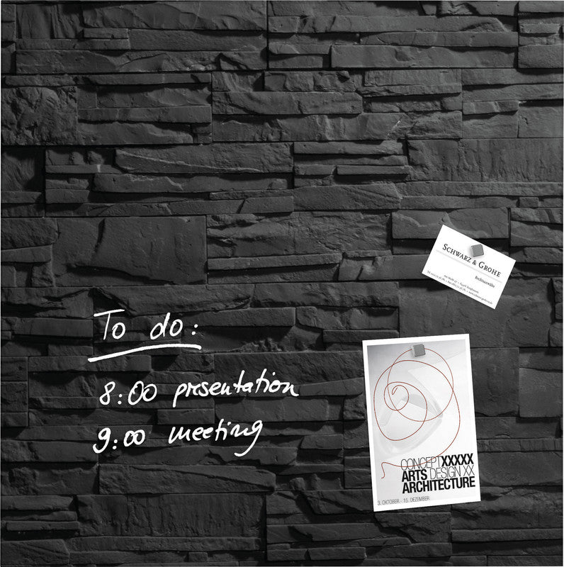 Sigel Whiteboard – 48 × 48 cm, Glas, magnetisch, Wandmontage, inkl. Montagesatz