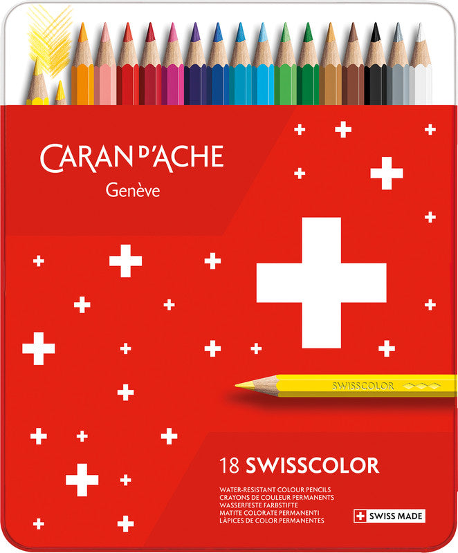 Caran d-Ache Caran d'Ache Buntstifte – 18 Farben, im Metalletui, Ø 2,8 mm, FSC