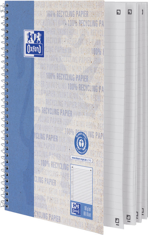Elba Collegeblock, Karton, 80 Blatt, 6-fach gelocht, perforiert, 90 g/m² – blau, für SCRIBZEE App