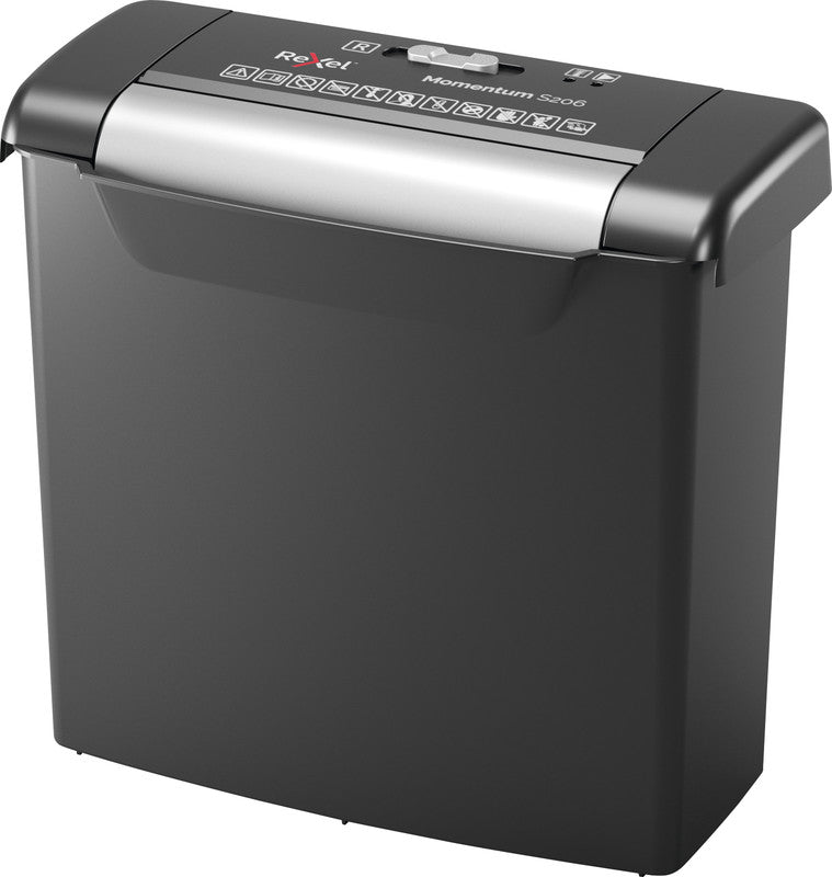 Rexel Momentum S206 – Aktenvernichter, DIN P-2, Streifenschnitt 6 mm, 6 Blatt, 9 l, A4