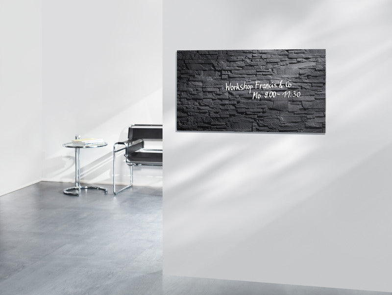 Sigel Whiteboard – 91 × 46 cm, Glas, magnetisch, Wandmontage, inkl. Magnetwürfel, Montagesatz