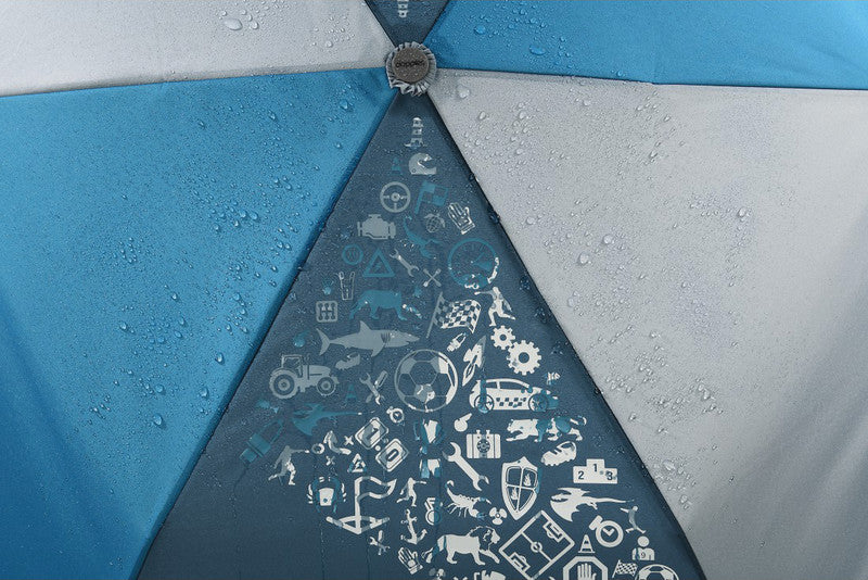 Step by Step Kinderregenschirm – Ø 50,5 cm, L 22,5 cm – Blau – Magic Rain – Kunststoff/Metall – Recycelt