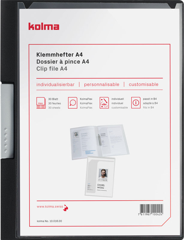 Kolma Unterschriftenmappe – 2-teilig, A4, anthrazit, Kunststoff