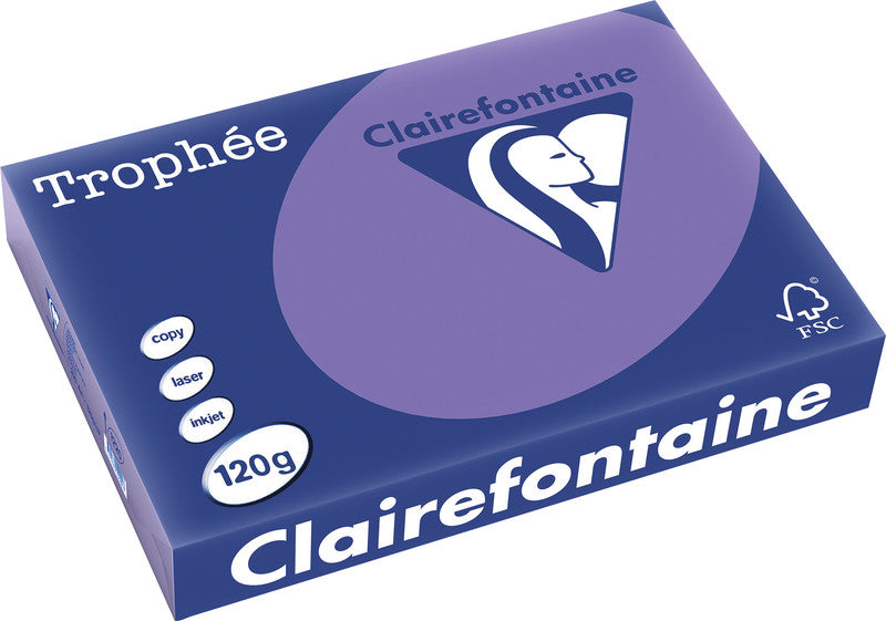 Clairefontaine Kopierpapier – A4, 120 g/m², Violett – für Inkjet/Laser/Kopierer – FSC – 250 Blatt