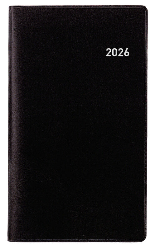 Biella Planer Berlin Agenda – 6 Monate/1 Seite, geheftet, 8,7 × 15,3 cm, 2026, schwarz, FSC