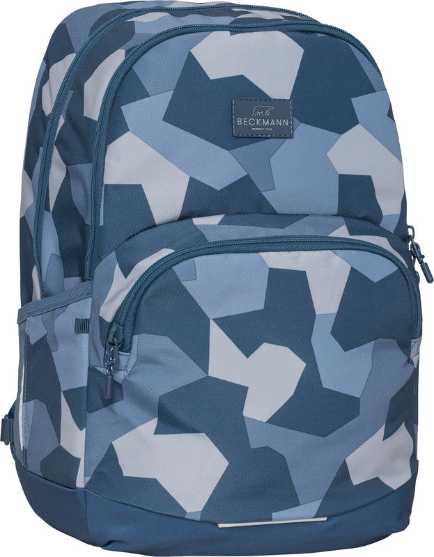 Beckmann Junior Sport Rucksack – Blau Camo – 31,0 cm×45,0 cm×22,0 cm – recycelte Materialien