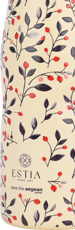 Estia Trinkflasche – 5 dl – Edelstahl, isoliert, Schraubverschluss – Bloom Beige