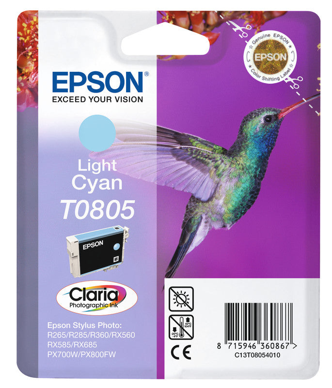 Epson Tintenpatrone T0805, cyan, 350 Seiten