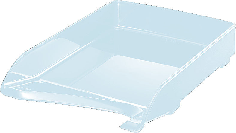 Leitz Briefkorb – mit Griffausschnitt, mit Beschriftungsfeld, glänzend, transparent, B 250 × H 63 × T 350 mm