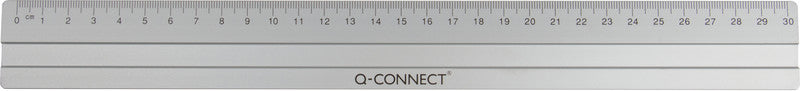 Q-CONNECT Wandtafel-Lineal 30 cm – Aluminium, Silber, rutschfest