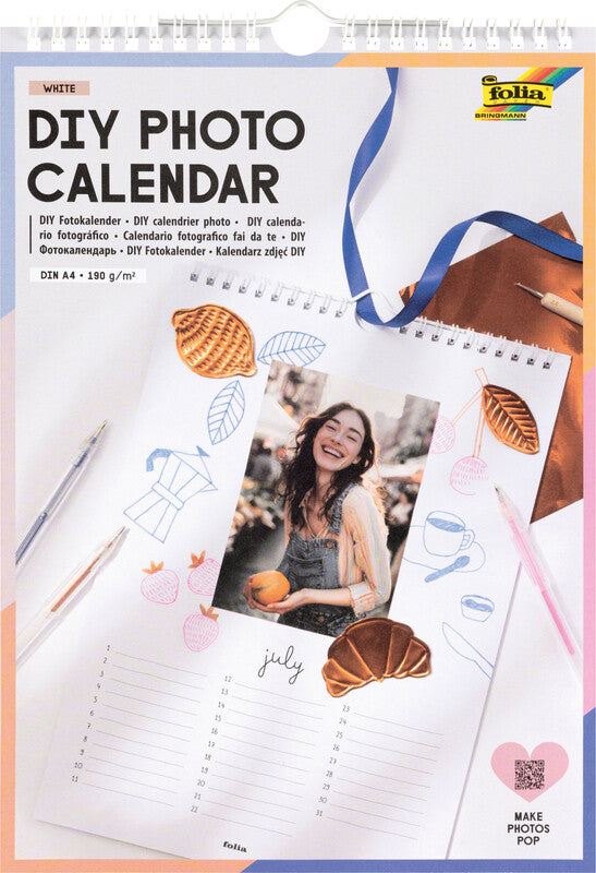 Folia Bastel-Dauerkalender, immerwährend, A4, Spiralbindung, zum Selbstgestalten