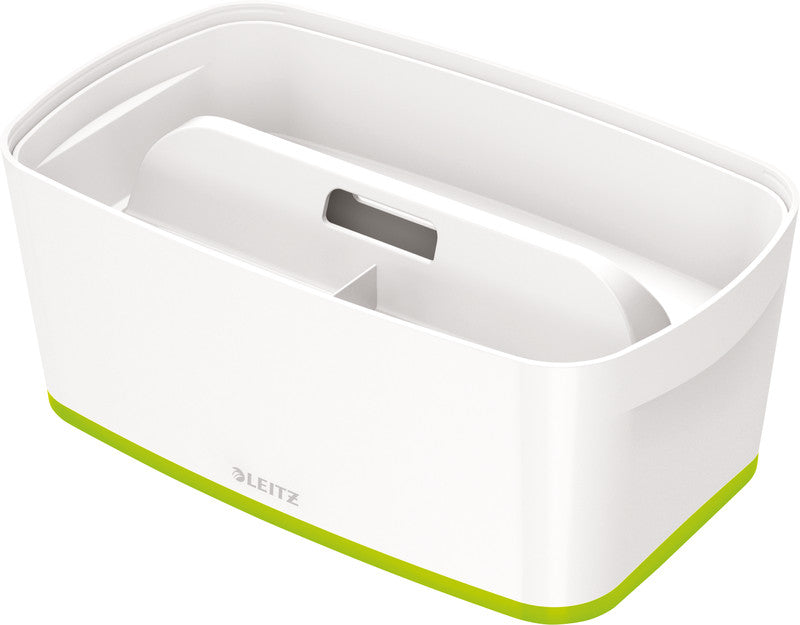 Leitz Aufbewahrungsbox – ABS-Kunststoff, Weiss/Grün, 31,8 × 12,8 × 19,1 cm