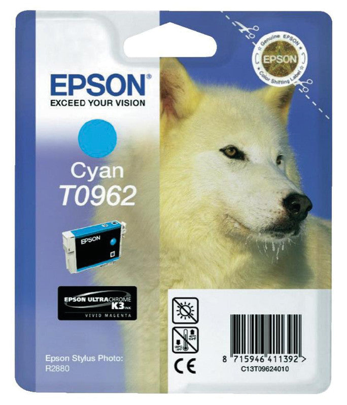 Epson Tintenpatrone T0962, cyan, 1'505 Seiten – für Inkjetdrucker/Multifunktionsgeräte