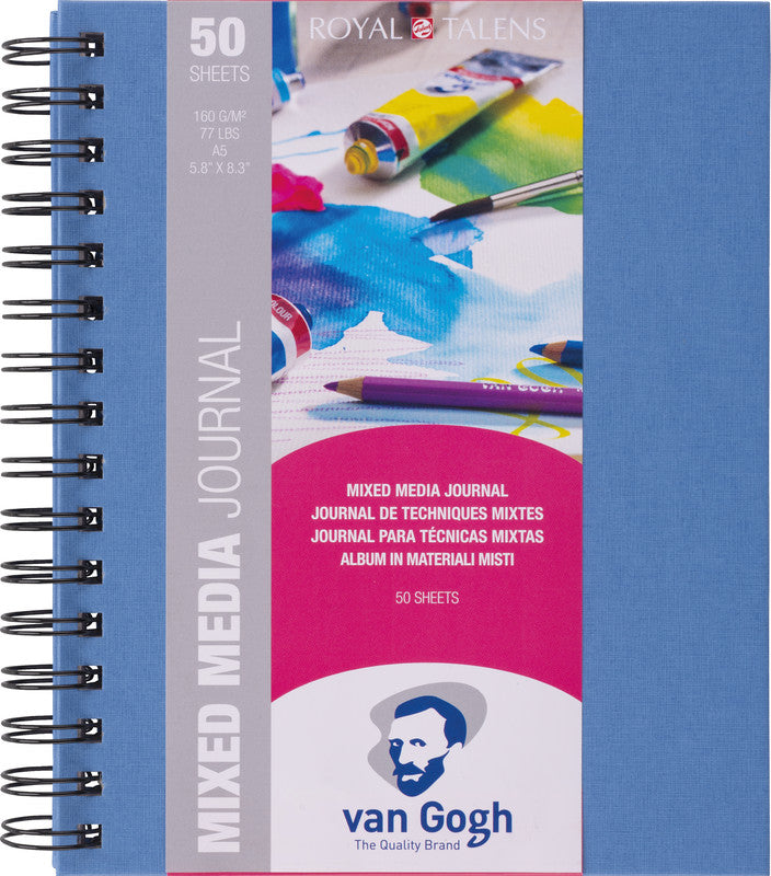 Van gogh Skizzenbuch, A5, 160 g/m², 50 Blatt, blau, Spiralbindung, säurefrei