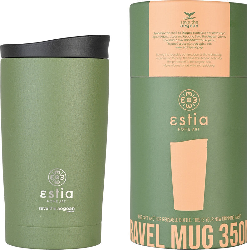 Estia Thermobecher – 3,5 dl – Edelstahl, isoliert, Schraubverschluss – Forest Spirit