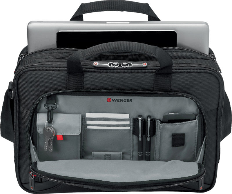 Wenger/SwissGear Wenger Prospectus Notebook-Tasche – 15 l, wasserabweisend, Aufsteckfunktion, Polyester, schwarz