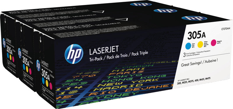 HP Toner-Multipack 305A – C/M/Y, 2600 Seiten